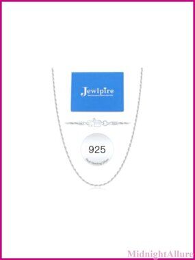18K Gold Plated 925 Sterling Silver Rope Chain Necklace for Women
